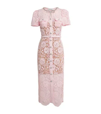 Self-portrait Lace Midi Dress In Pink