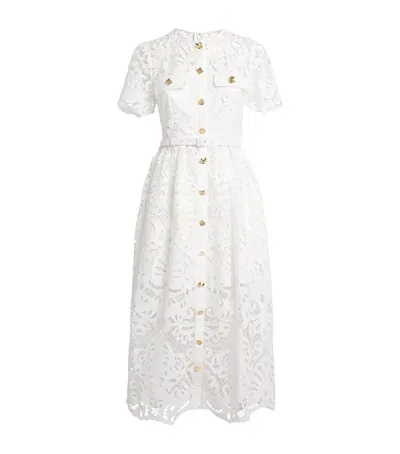 Self-portrait Lace Midi Dress In White