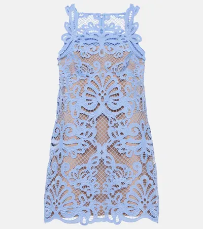 Self-portrait Lace Minidress In Blue