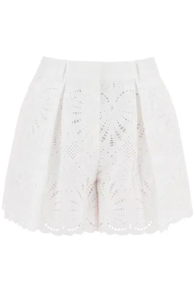 Self-portrait Lace Sangallo Shorts For In White