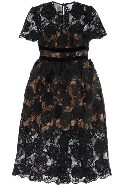 Self-portrait Midi Lace Dress With Bows