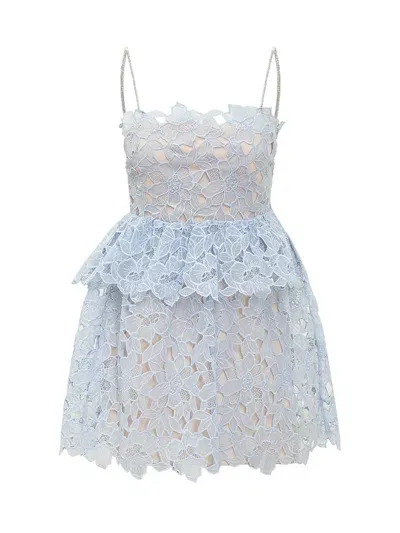 Self-portrait Organza Mini Dress In Light Blue