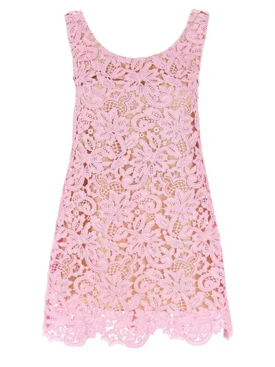 Self-portrait Pink Floaral Lace Mini Dress