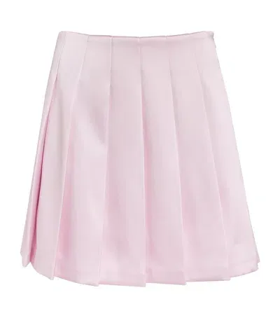 Self-portrait Satin Pleated Mini Skirt In Pink