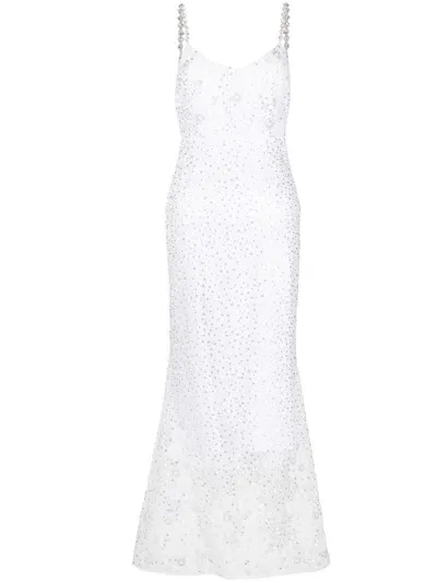 Self-portrait Embellished Maxi Dress In White