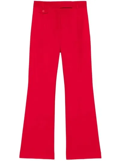 Semi-couture Franca Wool Trousers In Red