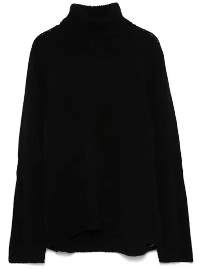 Semi-couture Loana High-neck Cashmere Sweater In Black