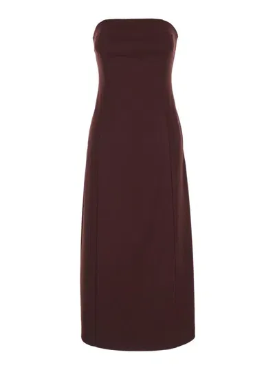 Semicouture Bustier Dress In Dark Brown