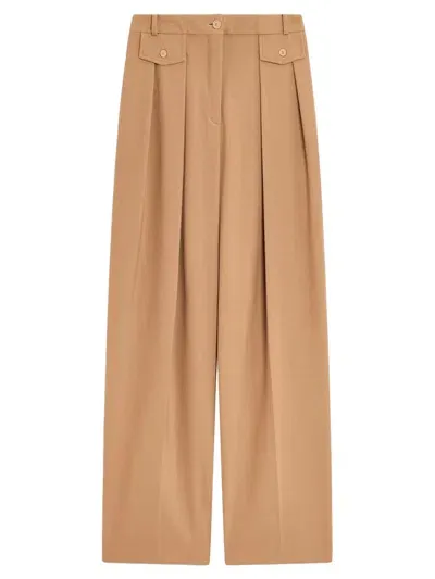 Semicouture Cool Wool Trousers In Beige