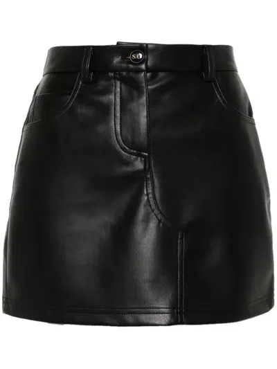 Semicouture Faux-leather Mini Skirt In Black