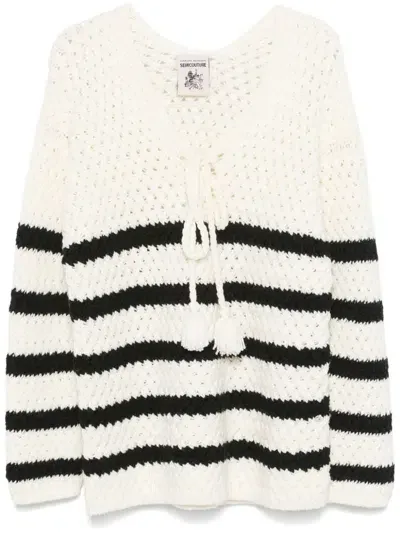 Semicouture Geneva Sweater In White