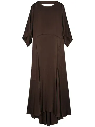 Semicouture Nausicaa Midi Dress In Brown