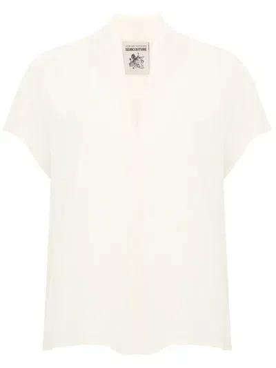 Semicouture Shirts Ivory In White