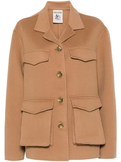 Semicouture Wool Jacket In Beige