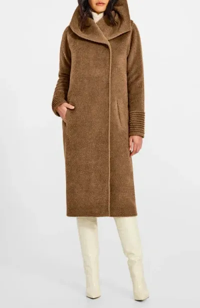 Sentaler Hooded Wool & Alpaca Blend Coat In Dark Camel