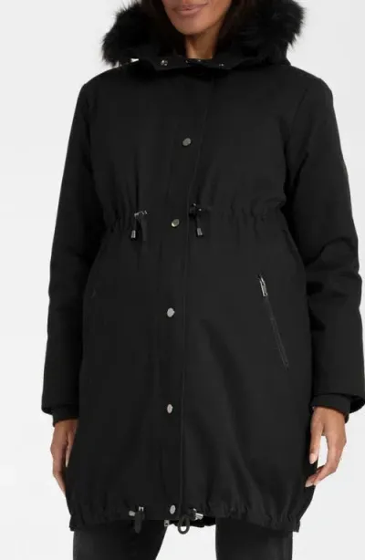 Seraphine Zorah 3-in-1 Down Maternity Parka In Black