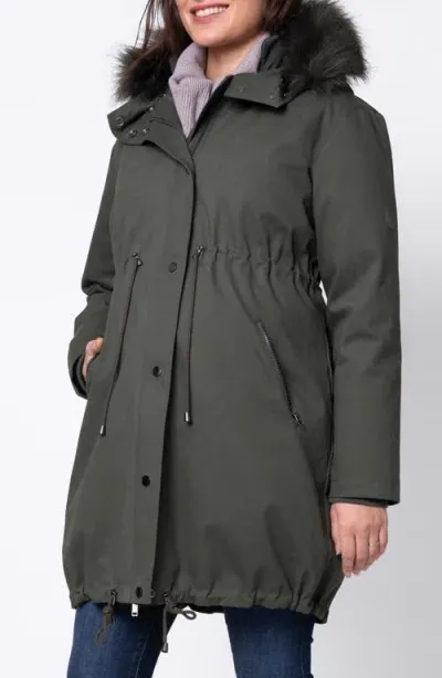 Seraphine Zorah 3-in-1 Down Maternity Parka In Khaki