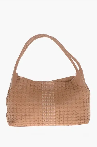 Serapian Braided Leather Shoulder Bag In Brown