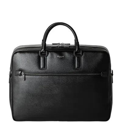 Serapian Leather Double Evolution Briefcase In Black