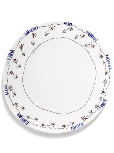 Serax X Marni Midnight Flowers Dinner Plates (set Of 2) In White