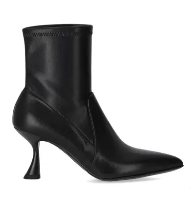 Sergio Levantesi Leather Sock Ankle Boots In Black