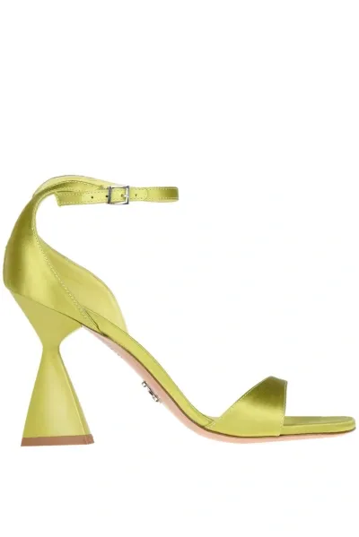 Sergio Levantesi Shadow Satin Sandals In Lime