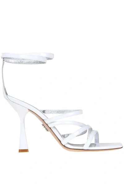 Sergio Levantesi Tally Patent Leather Sandals In White