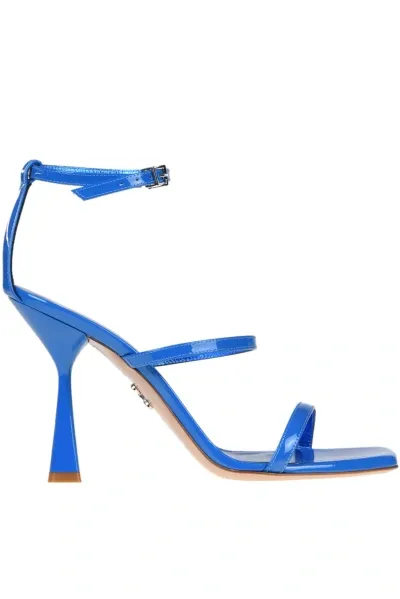 Sergio Levantesi Telen Patent Leather Sandals In Turquoise