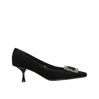 Sergio Rossi Sr Twenty 60mm Crystal-buckle Satin Pumps In Black