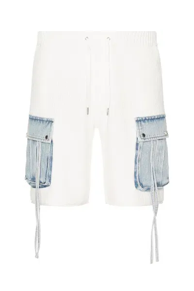 Ser.o.ya Henry Cargo Short In White & Denim