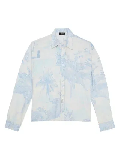 Ser.o.ya Men's Lawson Watercolor Palms Sport Shirt In Blue Palm