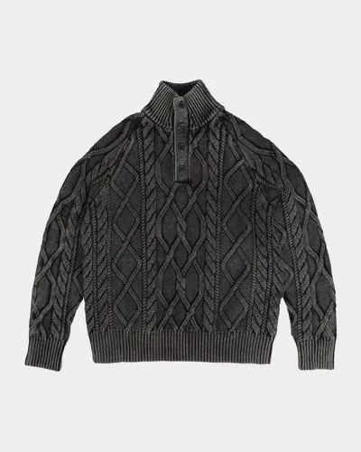 Ser.o.ya Men's Lucas Acid Cable Sweater In Black Washed