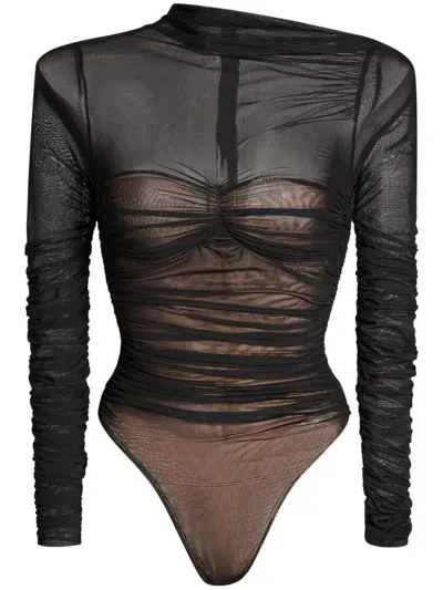 Ser.o.ya Mila Ruched Bodysuit In Black