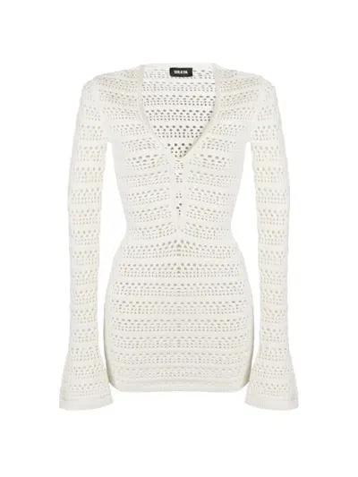 Ser.o.ya Nori Crochet Mini Dress In Porcelain