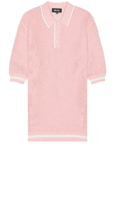 Ser.o.ya Zane Crochet Polo In Pink