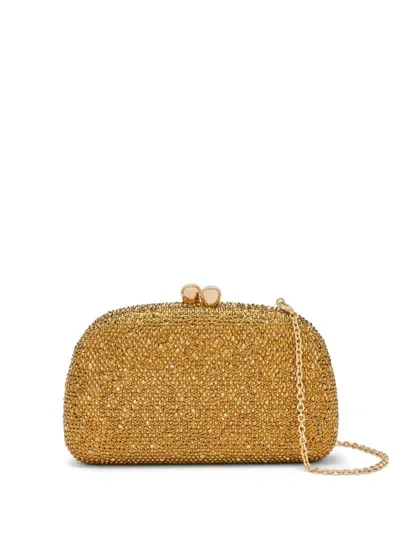 Serpui Crystal-embellished Clutch Bag In Gold