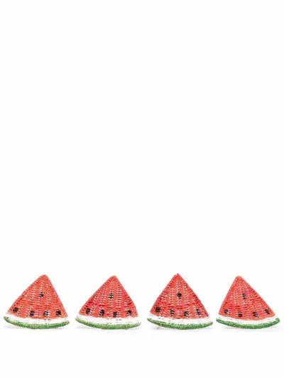 Serpui Watermelon Coaster Set In Brown