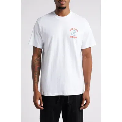 Service Works Chefswear Cotton Graphic T-shirt In White