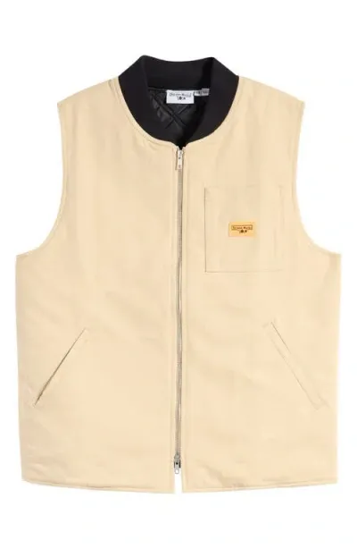 Service Works Padded Work Vest In Pale Khaki