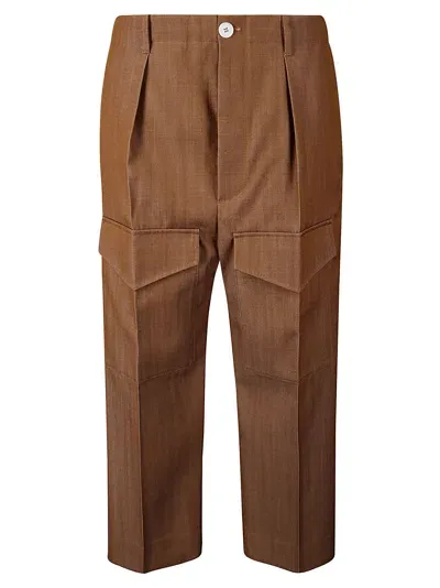 Setchu Chino Pants Gabardine In Brown