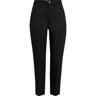 Setchu Origami Pintuck Slim Straight Leg Virgin Wool Blend Pants In Black