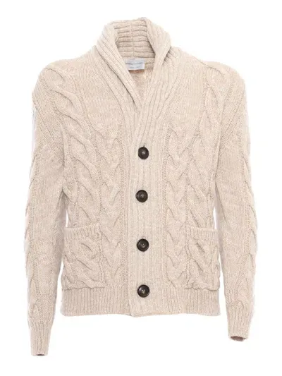 Sette Fili Cashmere Cardigan In Beige