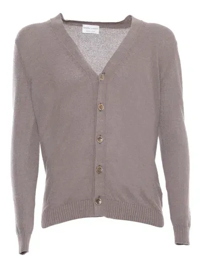 Settefili Cashmere Brown Bouclé Cardigan