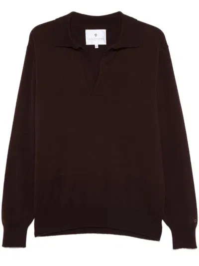 Seven Gauge Cashmere Polo Sweater In Brown