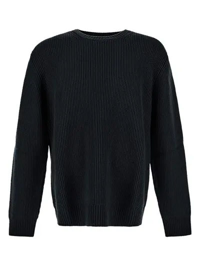 Seven Gauge Crewneck Sweater In Black