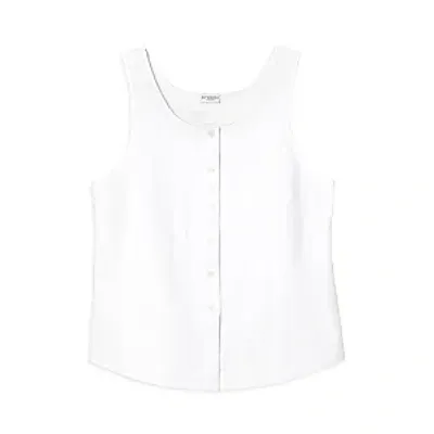 Sferra Caricia Buttoned Tank Top In Ivory/ivory