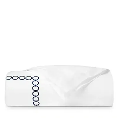 Sferra Catena Duvet Cover, Full Queen In White/navy