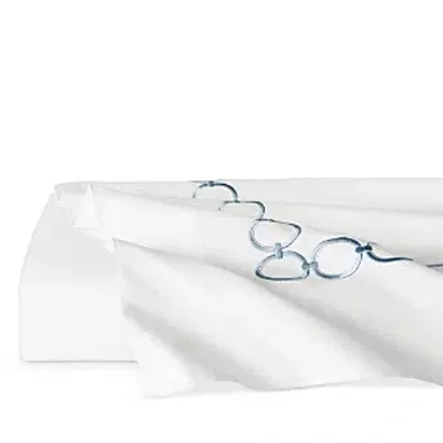 Sferra Catena Flat Sheet, Twin In White/sea