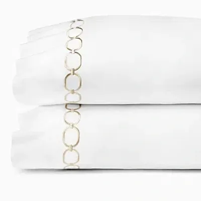 Sferra Catena Pillowcase, Set Of 2, Standard In White/sand