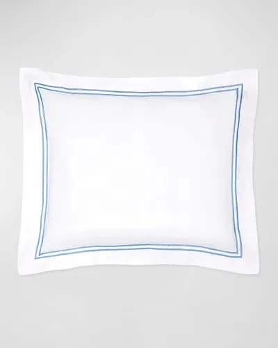 Sferra Grande Hotel Euro Sham In White/ocean